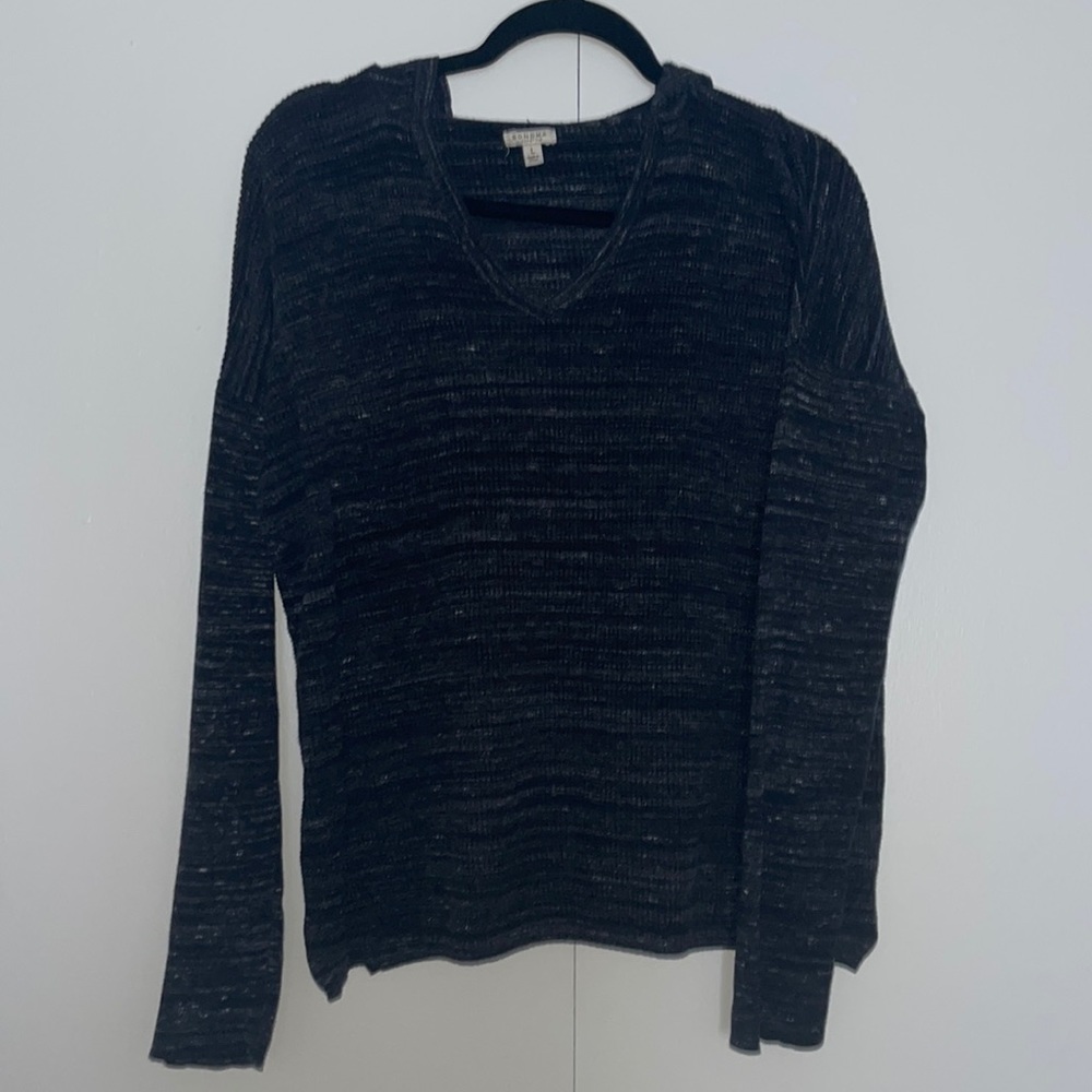 Black hooded sweater